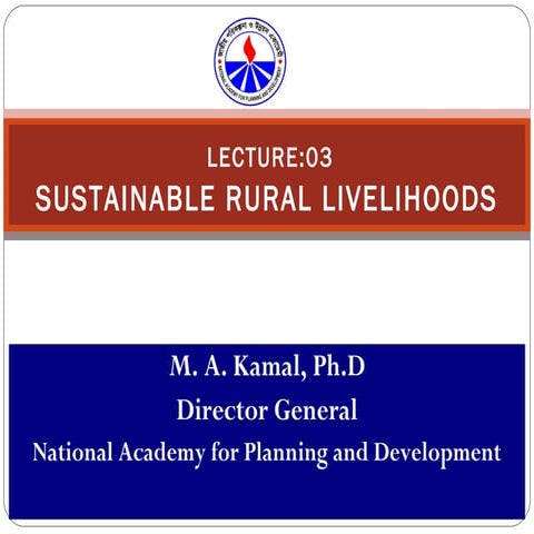 Sustainable rural livelihoods (L 3)