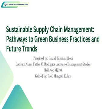 Exploring Sustainable Supply Chain Management Practices | PDF