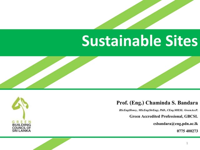 Sustainable Sites - The site selection and development for green ...