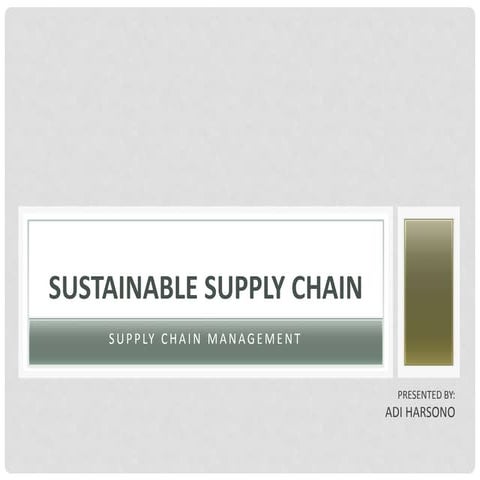 Sustainable Supply Chain