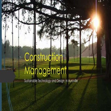 Sustainable technology and design in auroville