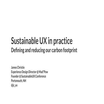 Sustainable UX at IA Summit 2017 Vancouver