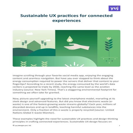 Sustainable UX practices for connected experiences