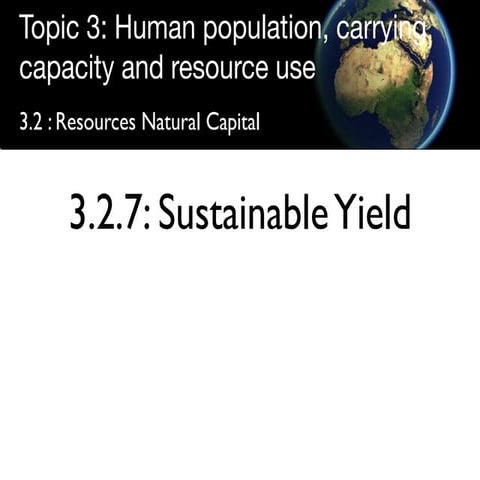 Sustainable Yield