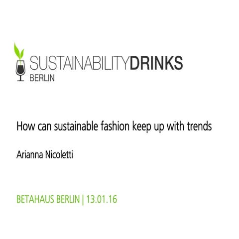 Sustainability Drinks #16 - Arianna Nicoletti