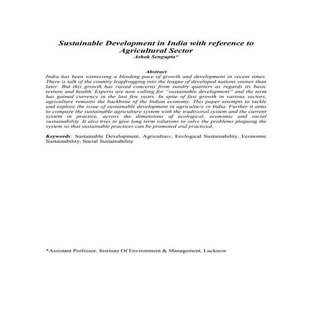 Sustainibilie development in agriculture sector in india