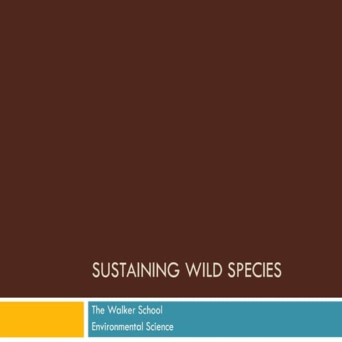 Sustaining Wild Species