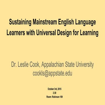 Sustaining mainstream english language learners with universal design for lea...