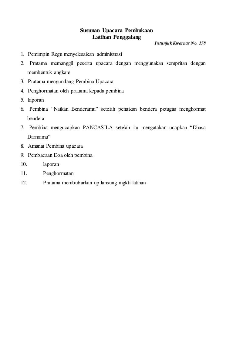 Susunan upacara pembukaan