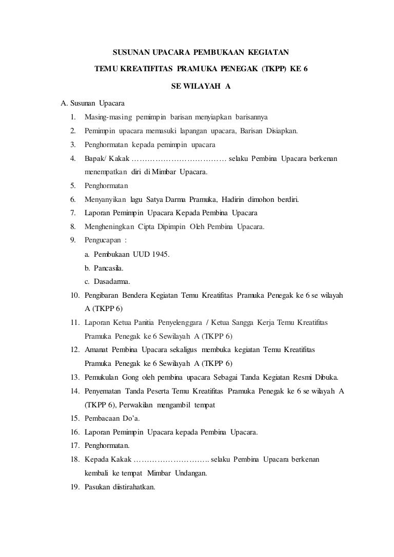 Amanat Pembina Upacara Penutupan Pramuka – Soal Revisi