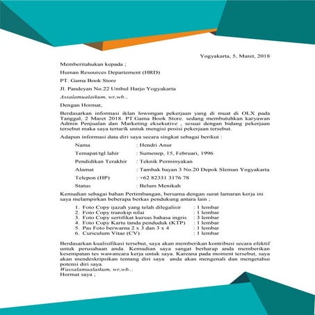 Sutat lamaran kerja yogyakarta.output