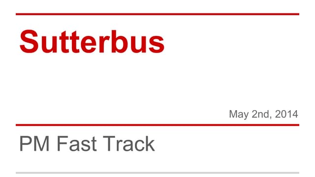 Sutterbus - PM FastTrack