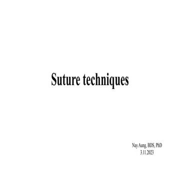 Suture Techniques Pdf