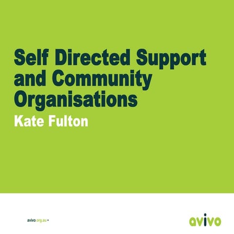 Self Directed Support and Community Organisations