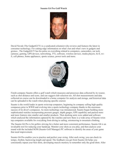 suunto g6 pro golf watch