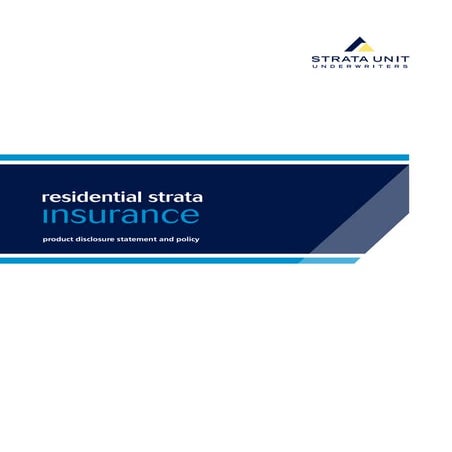SUU Residential Strata PDS (Product Disclosure Statement / Policy ...