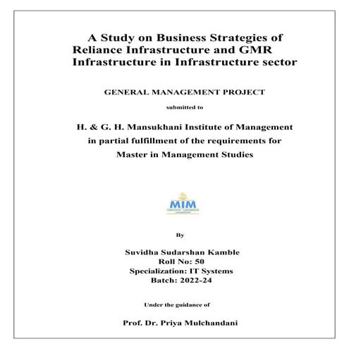 MBA SYSTEMS INFRASTRUCTURE SECTOR.pdf Suvidha kamble 2022-24