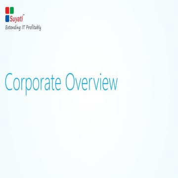 Corporate Overview - Suyati Technologies