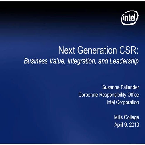 Intel's Triple Bottom Line