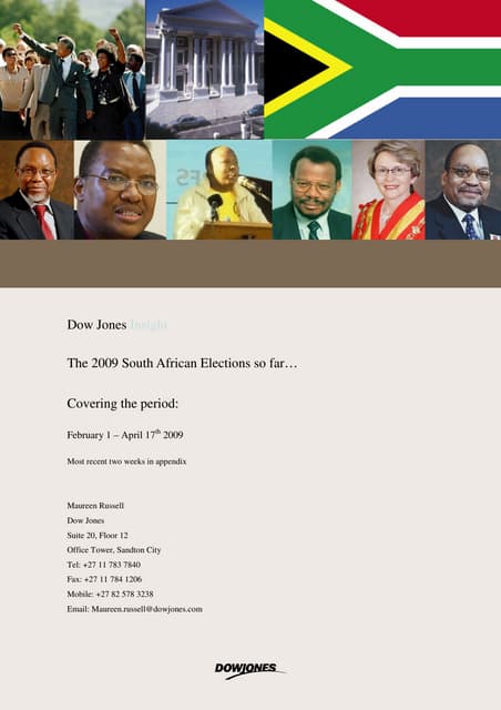 Sv  17 April The Run Up To The 2009 South African Elections