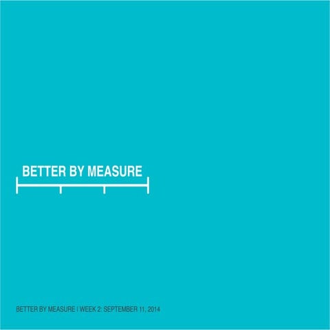 Better by Measure: Value Creation (Class 2, SVA Products of Design 2014)