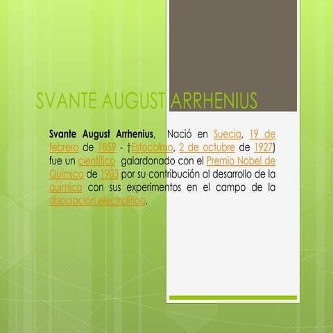 Svante august arrhenius | PPTX