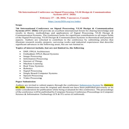 7th International Conference on Signal Processing, VLSI Design ...