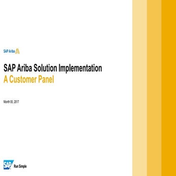 SAP Ariba Solution Implementation: A Customer Panel