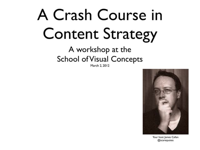 SVC Content Strategy Workshop - Winter 2012