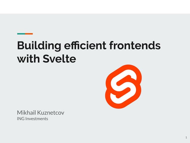 Svelte JS introduction