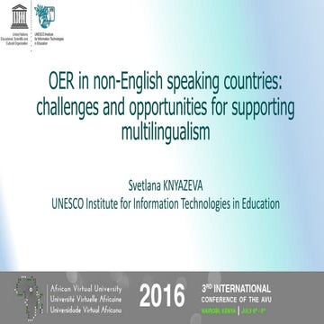 OER in non-English speaking countries: сhallenges and opportunities for suppo...