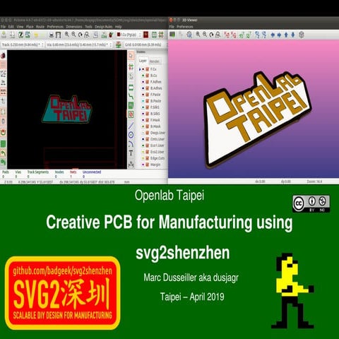 Creative PCB Design for Manufacturing using svg2shenzhen dusjagr taipei