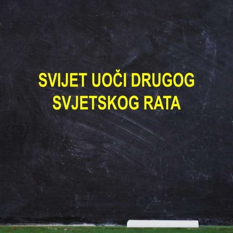 Svijet uoči drugog svjetskog rata