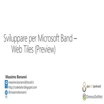 Sviluppare per Microsoft Band - Web Tiles (Preview)