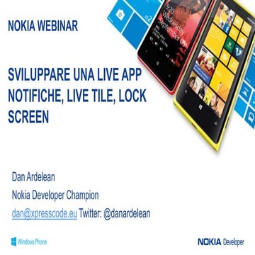 Sviluppare una live app notifiche, live tile, lock screen