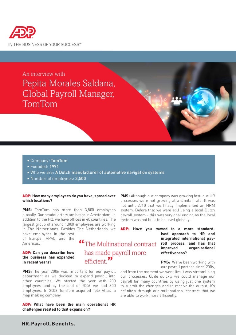 An Interview With Pepita Morales Saldana Global Payroll Manager TomT 