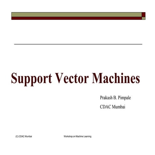 Support Vector Machines for Classification | PPT