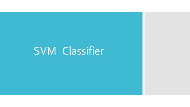 Svm classifier