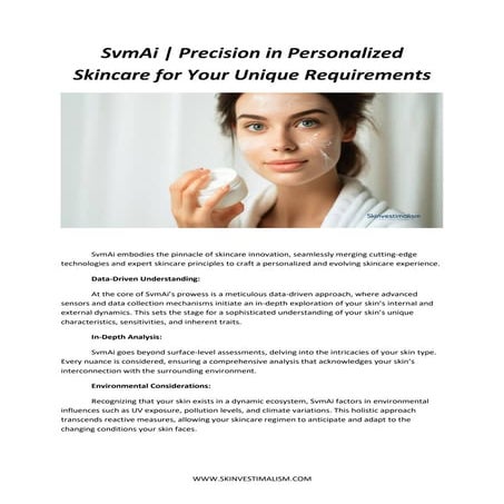 SvmAi | Precision in Personalized Skincare for Your Unique Requirements