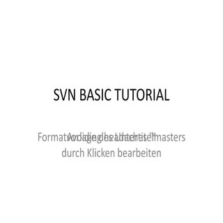 Svn Basic Tutorial