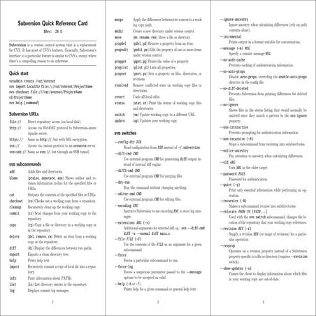 Svn refcard