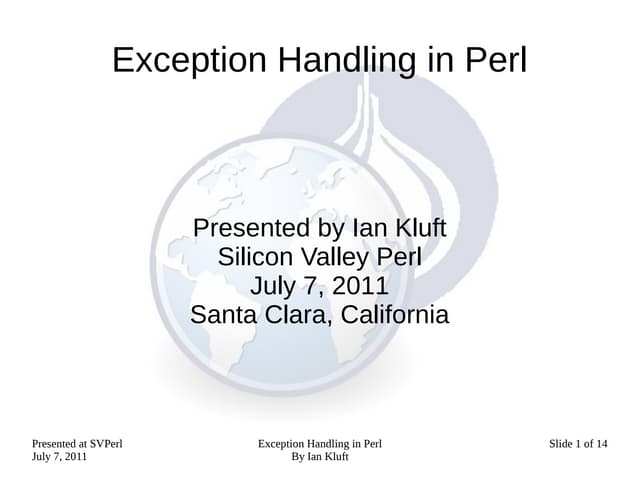Exception Handling in Perl