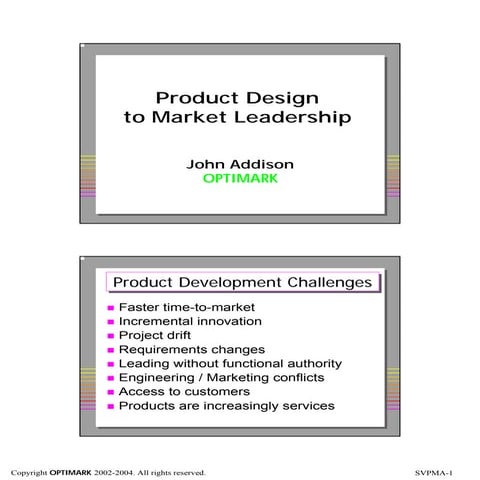 Product Design to Market Leadership