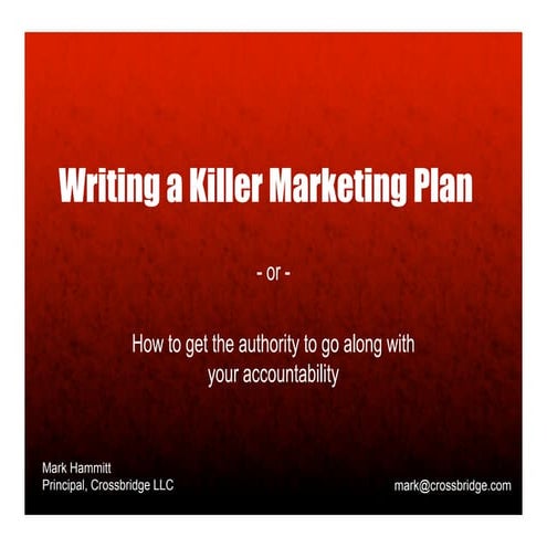 Writing a Killer Marketing Plan