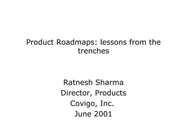 Creating Killer Product Roadmaps