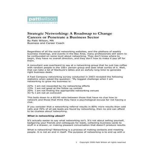 Strategic Networking