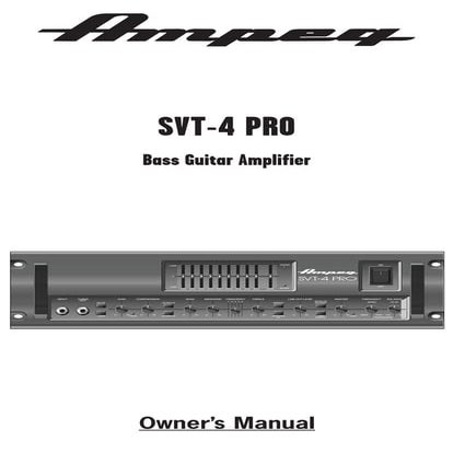 Ampeg SVT4 PRO 1800W Lambalı Bas Gitar Amfi Kafası gitarpazar manul kullanim ...