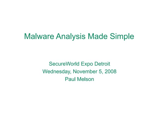 Malware Analysis Made Simple