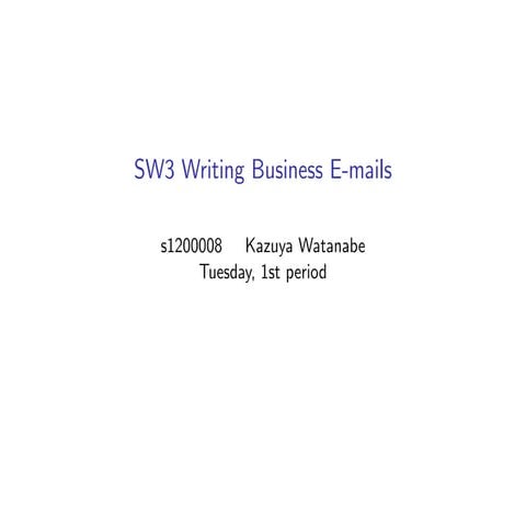Sw3 Business E-mail