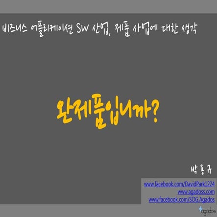 탈SI하고, 완성품(제품)사업 모델로...